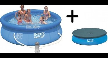 Intex Easy Set Opblaasbaar Zwembad - 366 cm - Inclusief Filterpomp en Afdekhoes