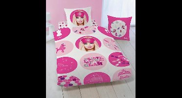 Barbie dekbedovertrek - Roze - 1-persoons (140x200/220 cm + 1 sloop)