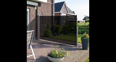 Windscherm - 180x300 - Antraciet/Grijs- Doorzichtig - Oprolbaar - Aluminium - Privacy- tuin