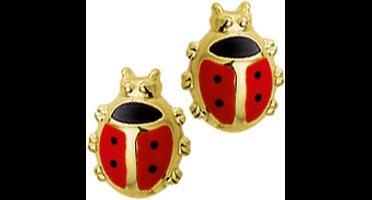 The Jewelry Collection Oorknoppen Lieveheersbeestje - Geelgoud (14 Krt.)