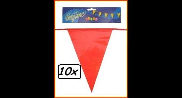 10x Vlaggenlijn Rood 10 meter