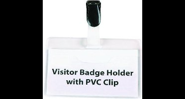 Naambadge bezoekers met Clip 60x90 mm Visitekaart