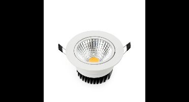 LED Inbouwspot COB | 7W | 2700K Warm Wit | Ø108 mm | IP40 | Wit | Kantelbaar | Rond