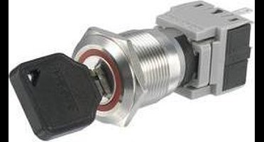 TRU COMPONENTS 704395 LAS1-BGQ-11Y/21 Sleutelschakelaar 250 V/AC 5 A 1x uit/aan 1 x 90 ° IP40 1 stuk(s)