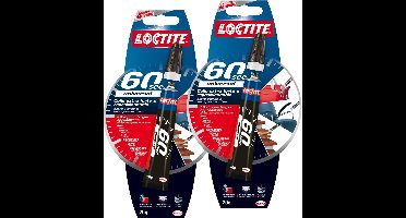 Loctite - Alleslijm -  60 sec - 2x 20gram - in handige zipperbag
