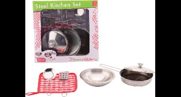 Home and Kitchen stalen pannenset 6-delig