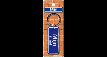 Paper Dreams Sleutelhanger Straatnaam: Mijn 9 X 3 Cm Blauw