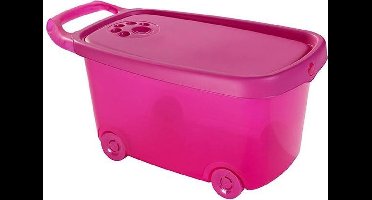 CURVER – Speelgoed opbergbox op wielen Roze 45L