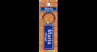 Paper Dreams Sleutelhanger Straatnaam Maria 9 Cm Staal Blauw