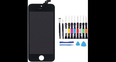 Voor iPhone 5s Scherm zwart -  met 16-delig professionele reparatiekit