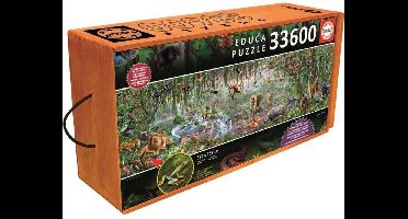 Educa Wildlife Puzzel - 33600 stukjes - Jungle tafereel in houten kist