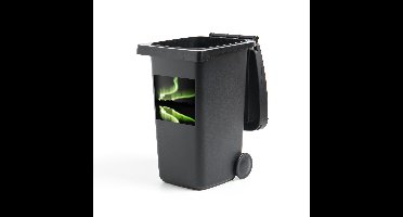 Container sticker Noorderlicht illustratie - Een illustratie van het groene noorderlicht Klikosticker - 40x40 cm - kliko sticker - weerbestendige containersticker