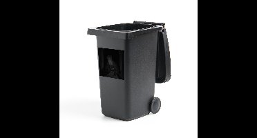 Container sticker Uitsneden Gerrit Dou - Meisje met een lamp in zwart wit - Schilderij van Gerrit Dou Klikosticker - 40x40 cm - kliko sticker - weerbestendige containersticker