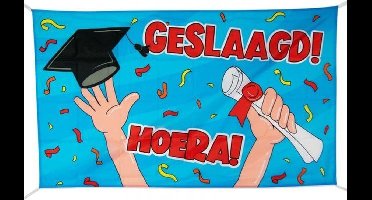 Gevelvlag geslaagd 90 x 150 cm. cartoon