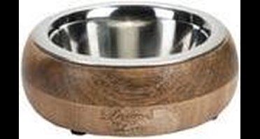 Designed by Lotte Mandira - Hondenvoerbak - Hout/RVS - 13,5 cm