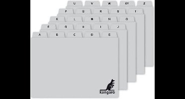 Kangaro tabkaarten - grijs - 210x150/160mm - alfabet - 4AZ
