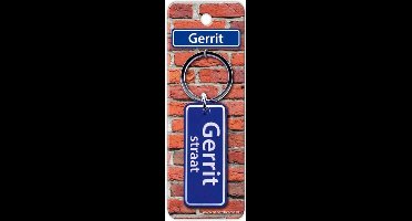 Paper Dreams Sleutelhanger Straatnaam Gerrit 9 Cm Staal Blauw