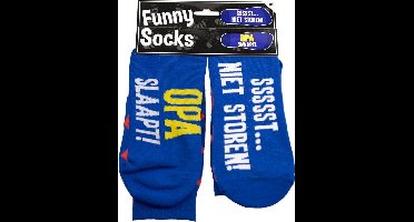 Paper Dreams Sokken Funny Socks Opa Slaapt Katoen Blauw One-size