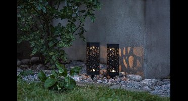 RTM Lighting Solar Priklamp -Zwart -Set van 2 -18CM -Zonne-Energie