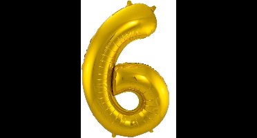Folat - Folieballon Cijfer 6 Goud - 86 cm