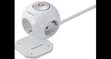 Sygonix SY-4535064 Stekkerdooskubus Wit Randaarde stekker 1 stuk(s)