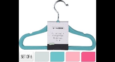 Home & Styling Baby of Kinder Kledinghanger - 24 Stuks - met Fluwelen Bekleding - Fel Roze