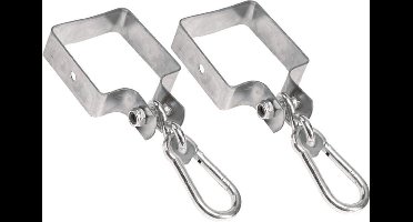 Hermic Schommelhaken Vierkant 90x90mm inclusief Karabijnhaak (2 stuks)