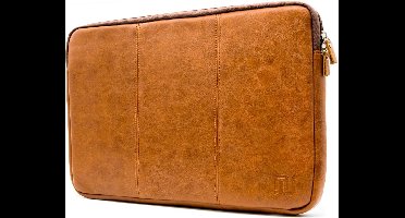 NEGOTIA Vintage Abbey - Leren Laptophoes 17 inch - Laptop Hoes & Sleeve - Geschikt voor 17.3 inch Laptops - Bruin