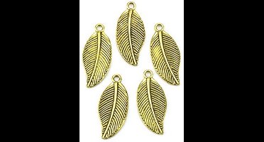 hobby hanger 5 goudkleurige metalen blaadjes