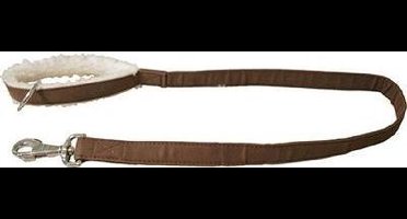 Lijn met ring bont donkerbruin/wit 25mm - 130cm