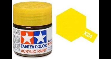 Tamiya Hobbyverf Acrylverf - X-24 Yellow Clear - Gloss - Acryl - Verf potje - 10 ml