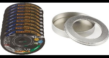 Rhodius XT69 Multi Doorslijpschijvenset in opbergblik - 125 x 1,0 x 22,23mm (10st)