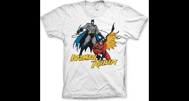 DC Comics Batman Heren Tshirt -M- Batman & Robin Wit