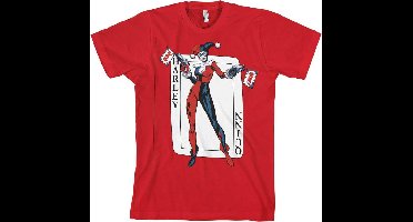 DC Comics Batman Heren Tshirt -L- Harley Quinn Card Games Rood