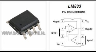Texas Instruments LM833 Dual versterker - high-speed audio - SMD SO-8 - 4 stuks
