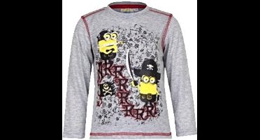Minions longsleeve - piraten - grijs - maat 92/98 (3 jaar)