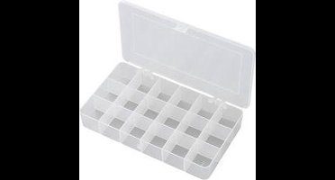 TRU COMPONENTS E-107 Assortimentsdoos (l x b x h) 210 x 112 x 30 mm Aantal vakken: 18 Vaste onderverdeling 1 stuk(s)