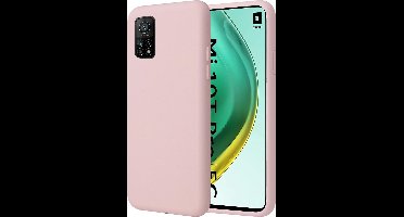 Hoesje geschikt voor Xiaomi Mi 10T - Matte Back Cover Microvezel Siliconen Case Hoes Roze