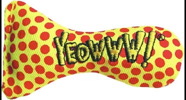 Yeowww! Stinkies Sardientje - Geel met stippen - 7.5 cm - Catnip Kattenkruid ( Kattenspeeltjes )