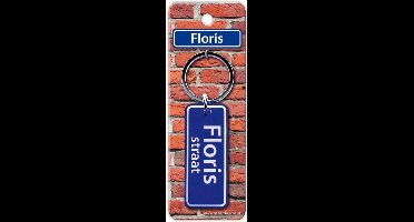 Paper Dreams Sleutelhanger Straatnaam Floris 9 Cm Staal Blauw