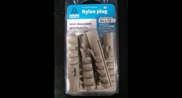 Deltafix nylon plug grijs 14 x 75 mm 6 st.