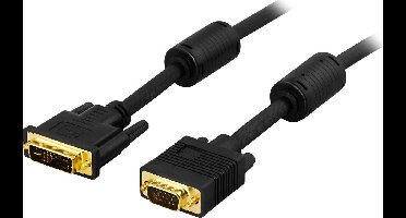 Deltaco VE013-A, DVI-A VGA HD15 kabel - 2m