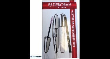 Deborah Milano gecshenkset - Definitive Volume Mascara + Lipgloss Euforisch Glans + Oogpotlood