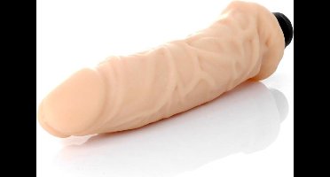 Power Escorts - Realistische vibrator - Cyberleer - Extra gewoon flexibel materiaal - Beige - 19 Cm