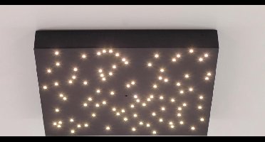 Plafondlamp LED vierkant zwart 30cm - sterrenhemel