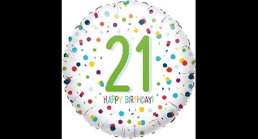 Amscan Folieballon Confetti Bday 21 43 Cm Wit