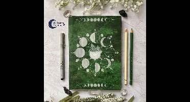 Cauldron Heksenketel Maanfasen Notitieboek Journal Groen - Spreuken boek - Magisch dagboek - SB Designs