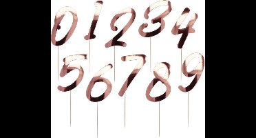Folat - Taarttoppers Cijfers Elegant Lush Blush 15cm - 20 stuks