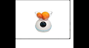 Perel Keukenweegschaal, digitaal, max. 5 kg, tarrafunctie, timer, tijdweergave, automatische uitschakeling, lcd-scherm, lege batterij-indicator, wit