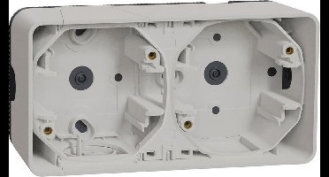 Opbouwbehuizing 2-voudig Horizontaal - Opbouw - Polarwit - Mureva Styl - Schneider Electric - MUR39914